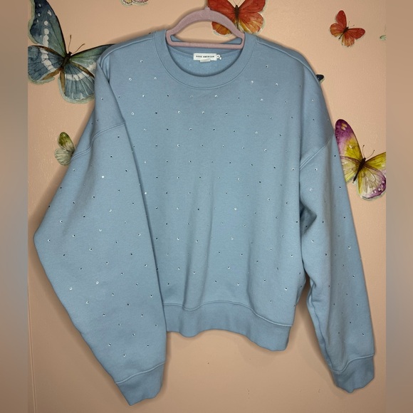 Good American Tops - Good American Crystal Embellished Sweatshirt